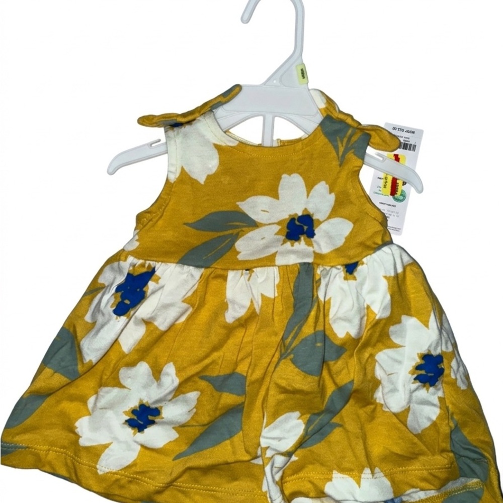NWT 3m Carter's Yellow and White Floral Dress
